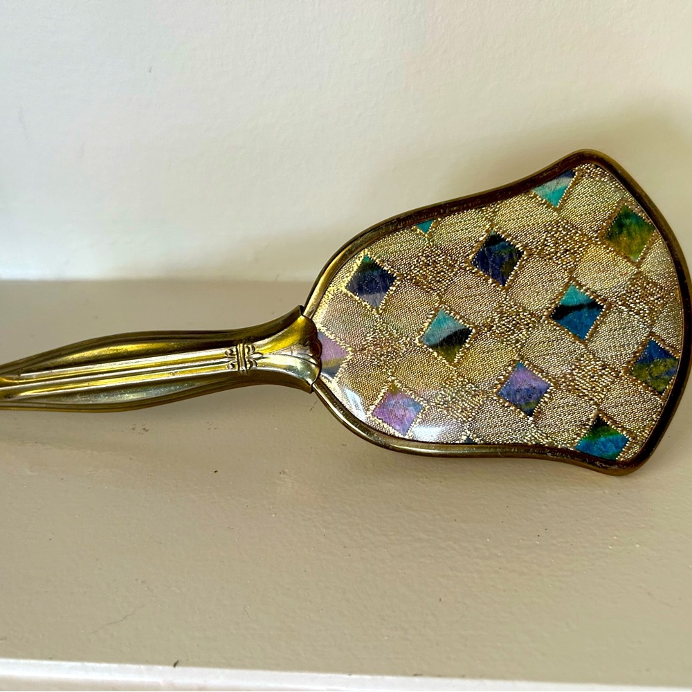 Vintage 1960s vanity‎ brush diamond print
